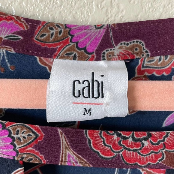 Cabi Dress Womens Size Medium Red Purple Festive 3675 Maxi Floral Mixed Print - Picture 11 of 13